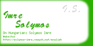 imre solymos business card